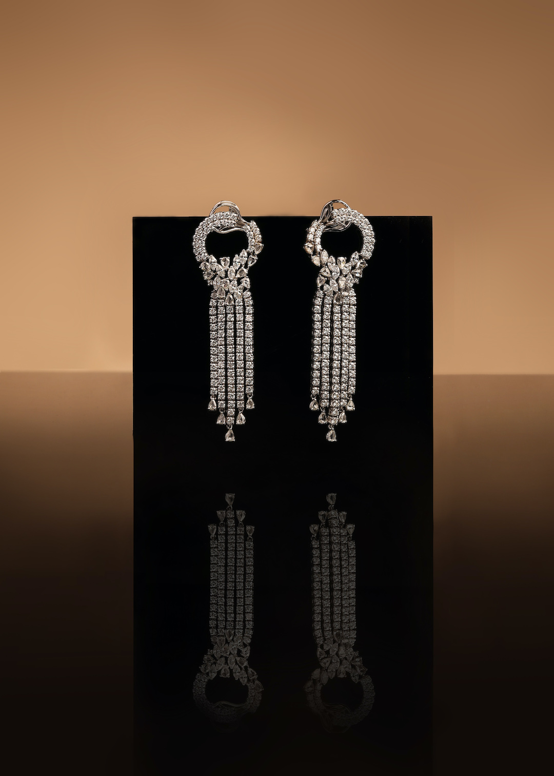Diamond waterfall earrings