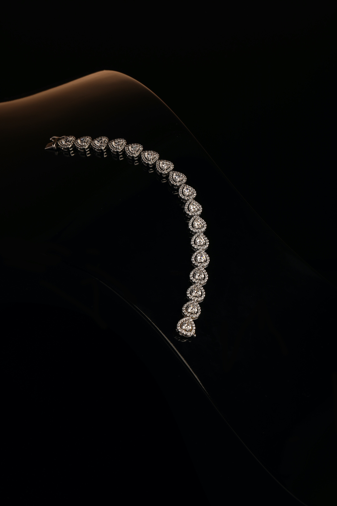 Heart with halo diamond bracelet